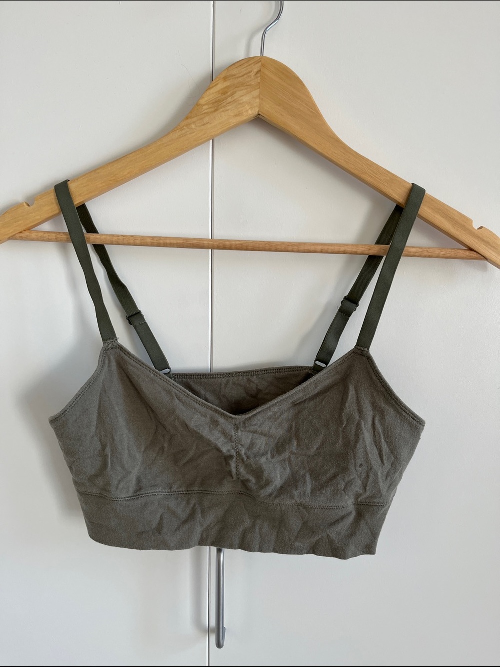 aerie Olive Green Seamless Bralette with Adjustable Straps